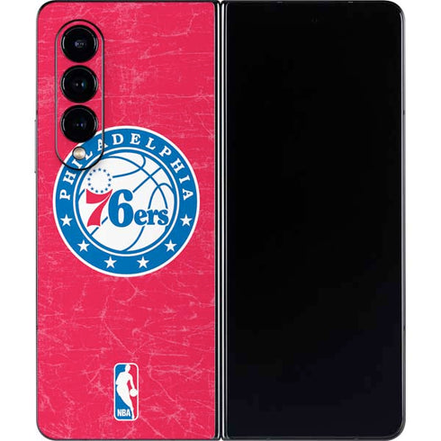 NBA Philadelphia 76ers Distressed Galaxy Z Fold4 5G Skin